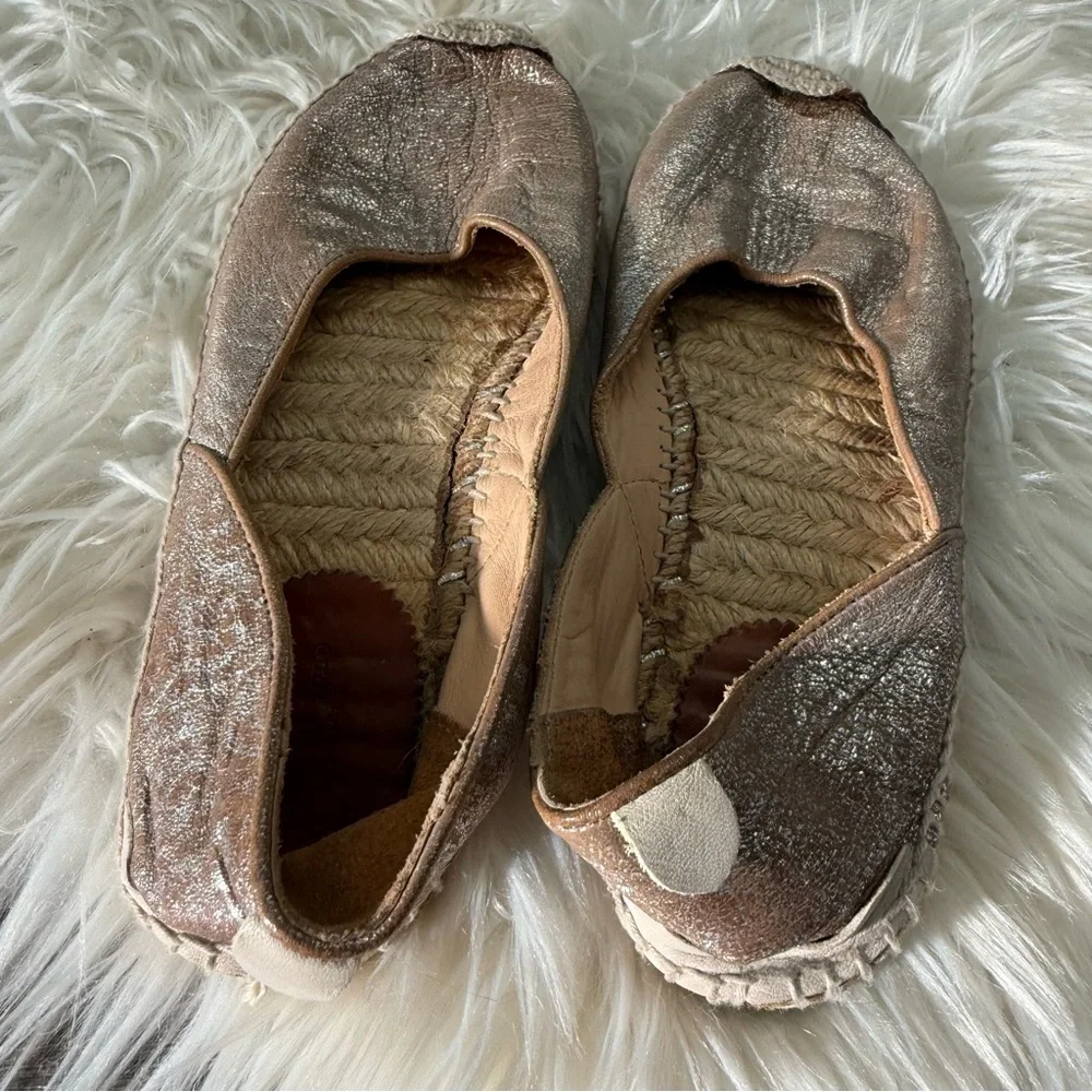 Rag & Bone Georgie Metallic Silver Espadrilles